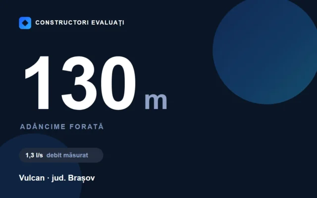 Foraj de 130 m în Vulcan — fișa lucrării Constructori Evaluați