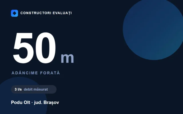 Foraj de 50 m în Podu Olt — fișa lucrării Constructori Evaluați