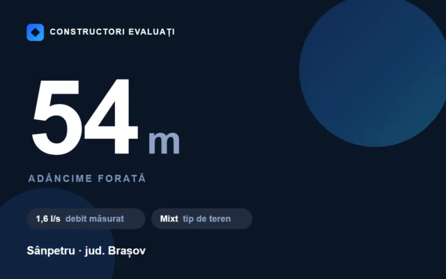Foraj de 54 m în Sânpetru — fișa lucrării Constructori Evaluați