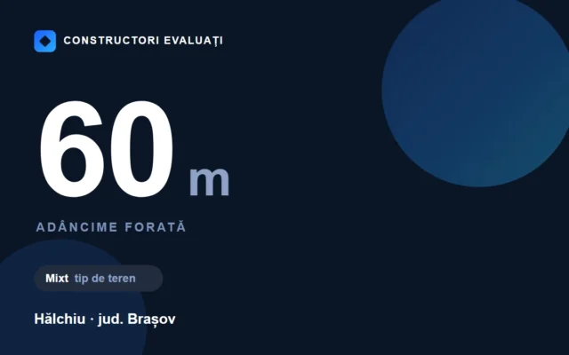 Foraj de 60 m în Hălchiu — fișa lucrării Constructori Evaluați