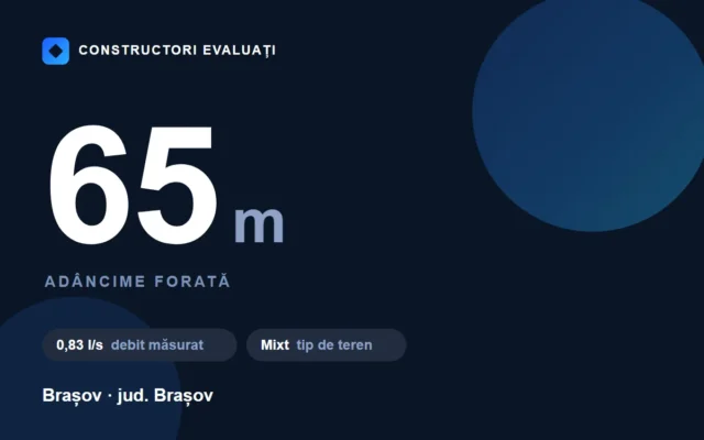 Foraj de 65 m în Brașov — fișa lucrării Constructori Evaluați