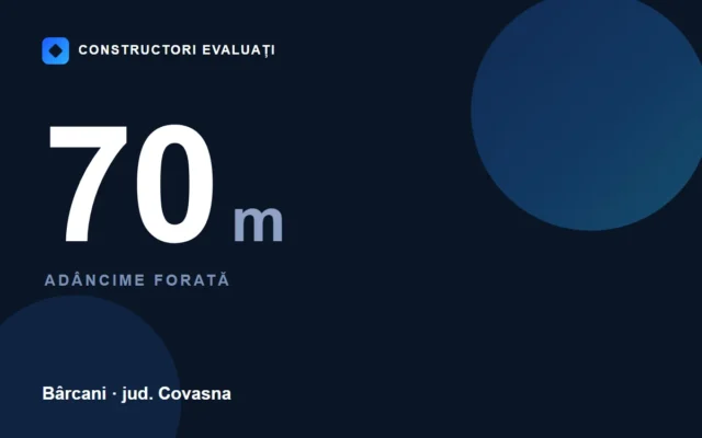 Foraj de 70 m în Bârcani — fișa lucrării Constructori Evaluați