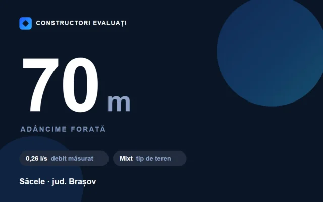Foraj de 70 m în Săcele — fișa lucrării Constructori Evaluați